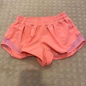 Pop orange lululemon hotty hot shorts